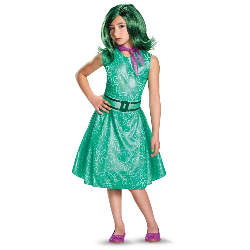 Disguise Inside Out Disgust Costume for Kids, Official Disney Pixar Inside out Classic Girls Costume, Child Size (10-12) - Image 1